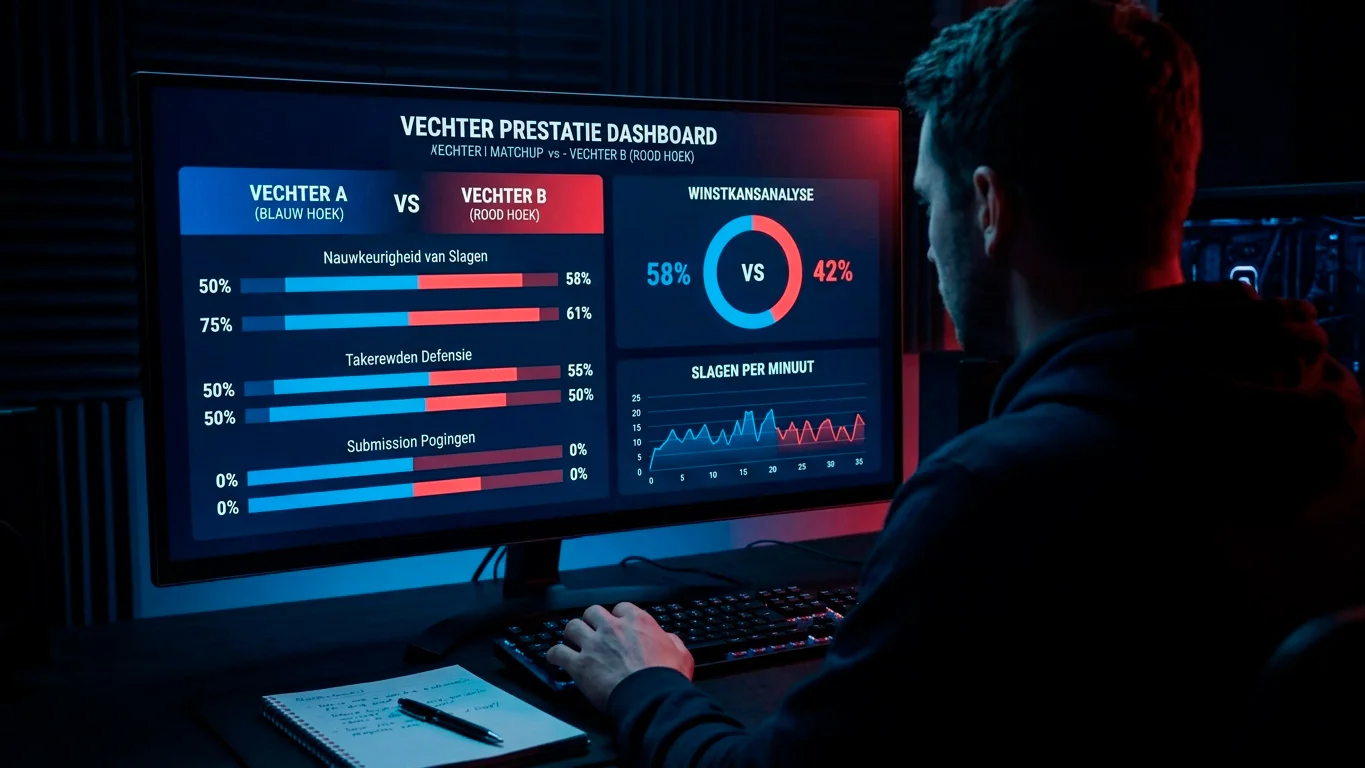 Overzicht van verschillende UFC-weddenschappen en odds op een scherm